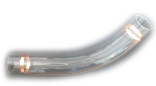 Glasrohrbogen ∅47,0 x 5,0mm r250 45° 200 mm
