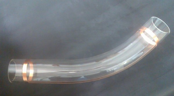 Rohrbogen aus Glas NW 65 Radius 300 - 45°